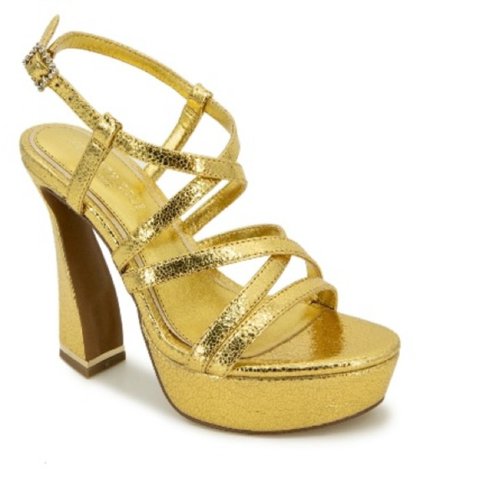 Kenneth Cole Gold Platform Sandals